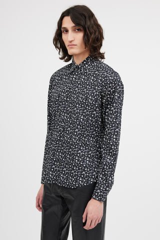 Prada Black & Grey Star Print Shirt