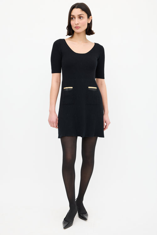 Prada Black Knit Two Pocket Dress