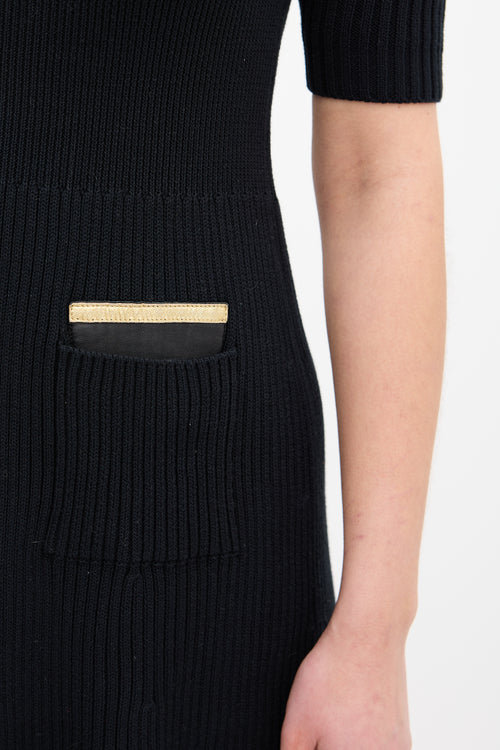 Prada Black Knit Two Pocket Dress