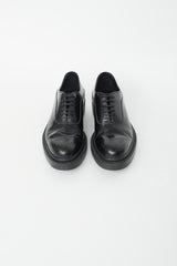Prada Black Leather Brogue Oxford