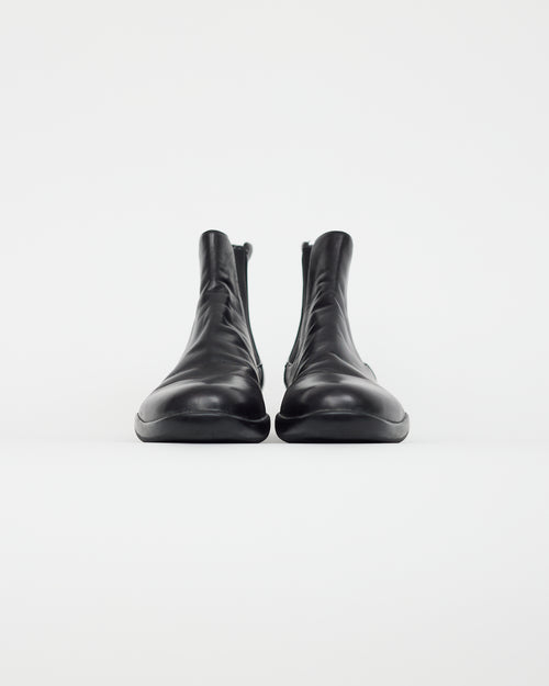 Prada Black Leather Chelsea Ankle Boot