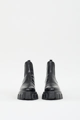 Prada Black Leather Monolith Chelsea Boot