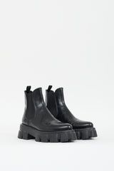 Prada Black Leather Monolith Chelsea Boot