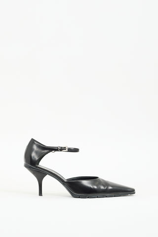 Prada Black Leather D'Orsay Pump