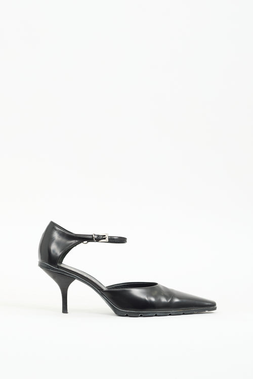 Prada Black Leather D'Orsay Pump