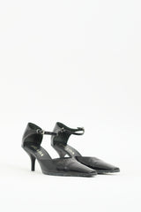 Prada Black Leather D'Orsay Pump