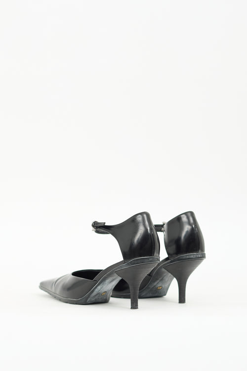 Prada Black Leather D'Orsay Pump