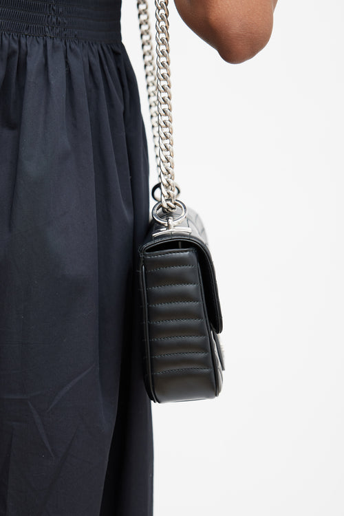 Prada Black Leather Diagramme Flap Shoulder Bag