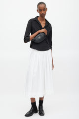 Prada Black & Silver Leather Diagramme Quilted Belt Bag