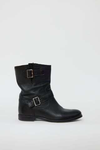 靴 Archive PRADA engeneer boots black Prada-Black-Leather-Engineer-