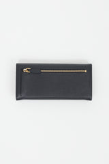 Prada Black Leather Long Bifold Wallet