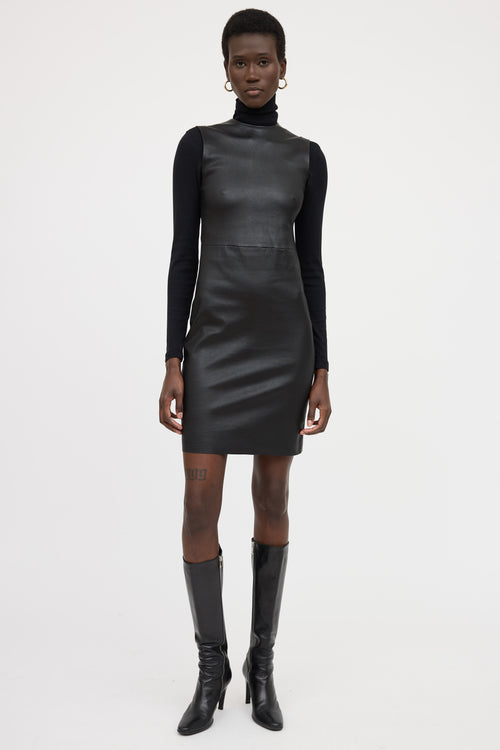 Prada 2010  Leather Fitted Dress