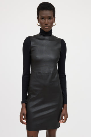 Prada 2010 Leather Fitted Dress