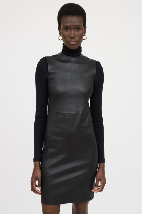 Prada 2010 Leather Fitted Dress