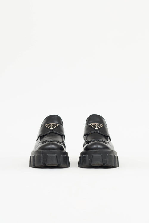 Prada Monolith Brushed Leather Loafer