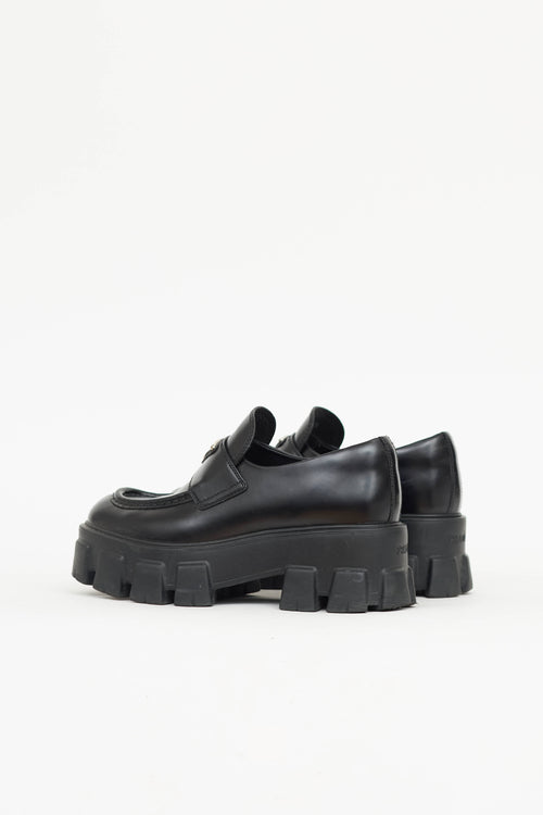 Prada Monolith Brushed Leather Loafer