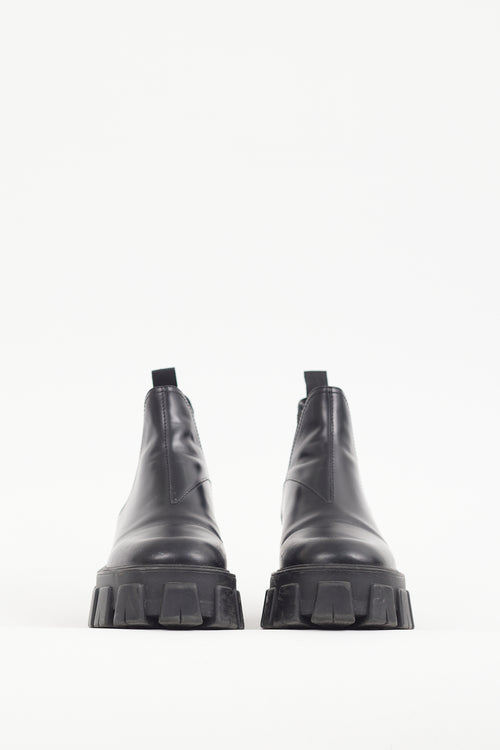 Prada Black Leather Monolith Platform Boot