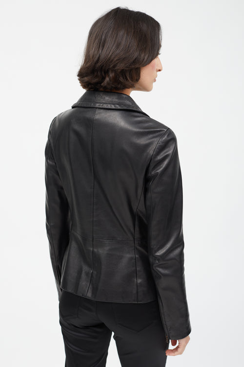 Prada Black Leather Moto Jacket