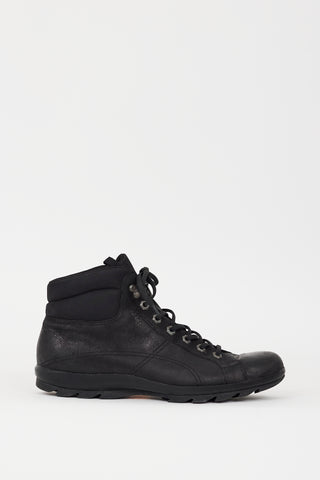 Prada Black Leather & Nylon Sneaker