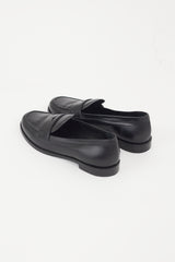 Prada Black Leather Penny Loafer