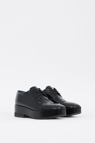 Prada Black Leather Chunky Sole Derby