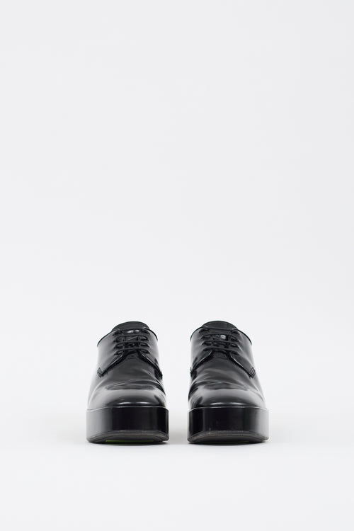 Prada Black Leather Chunky Sole Derby