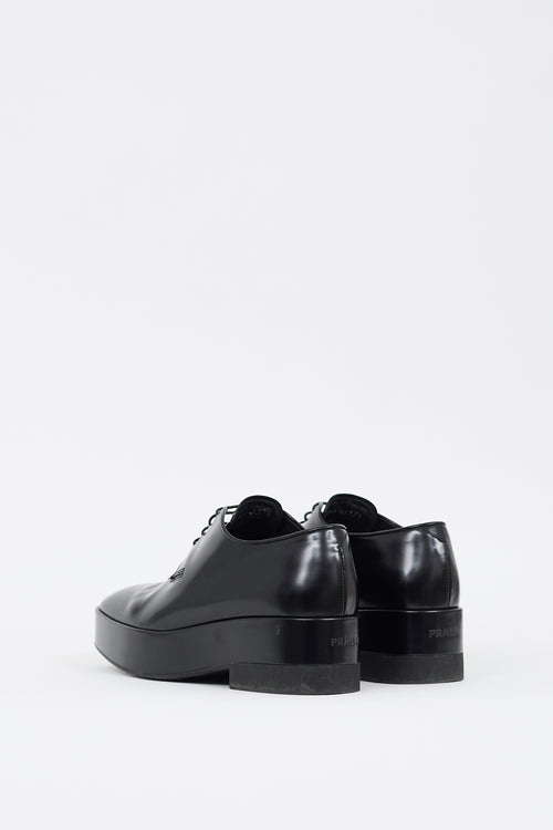 Prada Black Leather Chunky Sole Derby