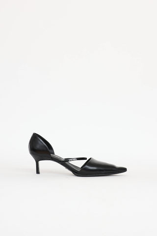Prada Black Leather Pointed Toe Heel