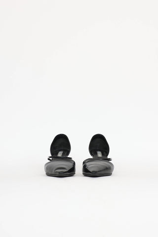 Prada Black Leather Pointed Toe Heel