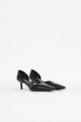 Prada Black Leather Pointed Toe Heel