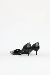Prada Black Leather Pointed Toe Heel