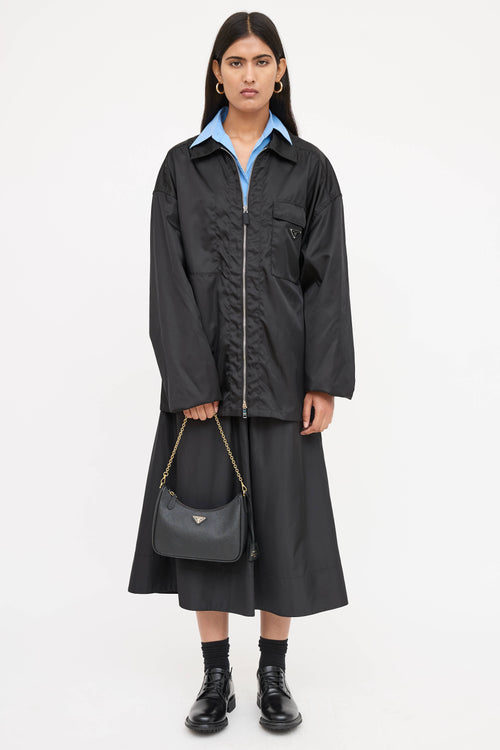 Prada Black Saffiano Leather Re-Edition 2005 Shoulder Bag