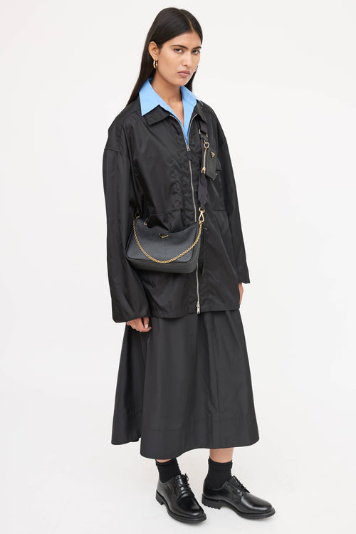 Prada Black Saffiano Leather Re-Edition 2005 Shoulder Bag