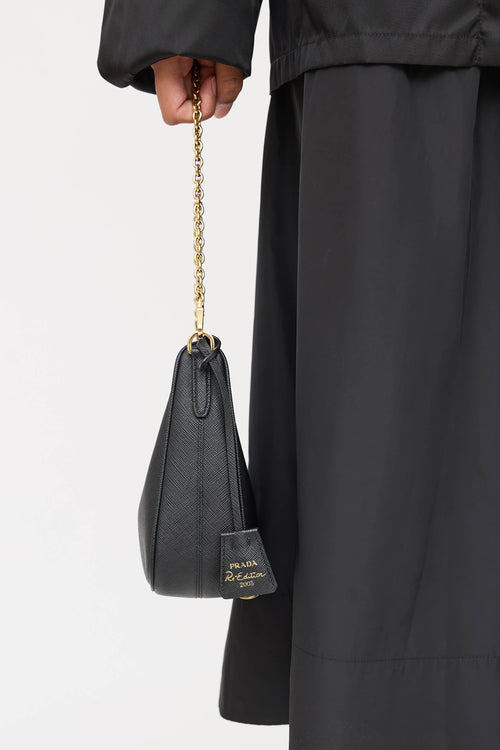 Prada Black Saffiano Leather Re-Edition 2005 Shoulder Bag