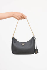 Prada Black Saffiano Leather Re-Edition 2005 Shoulder Bag