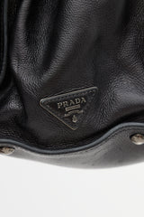 Prada Black Leather Sound Lock Bag