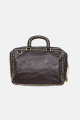 Prada Glace Studded Bowling Leather Bag