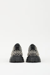 Prada Black Leather Studded Monolith Derby