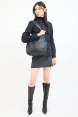 Prada Black Leather Two Way Shoulder Bag