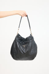 Prada Black Leather Two Way Shoulder Bag
