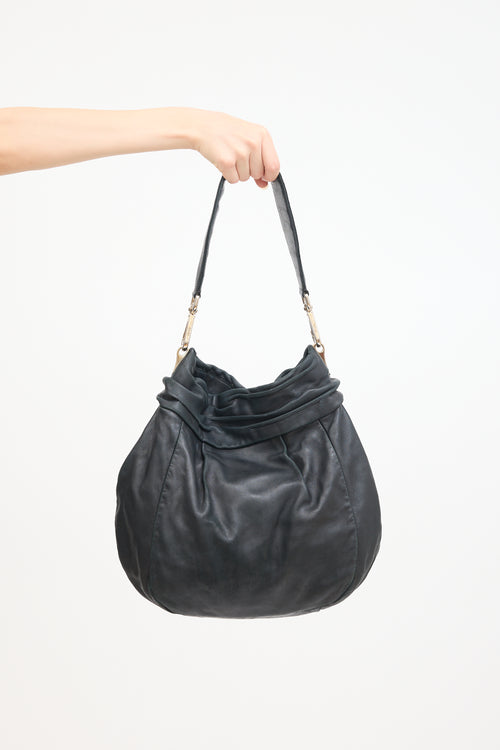 Prada Black Leather Two Way Shoulder Bag