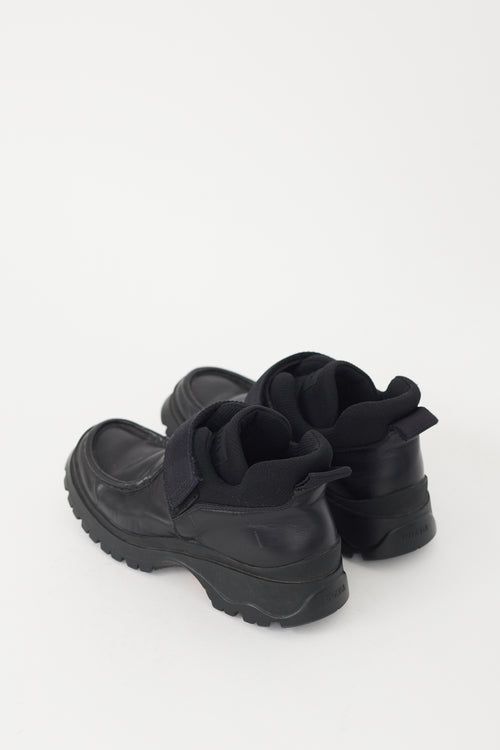Prada Black Leather Grosgrain Platform Loafer