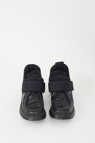 Prada Black Leather Grosgrain Platform Loafer
