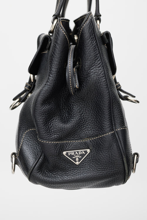 Prada Black Leather Vitello Daino Bag