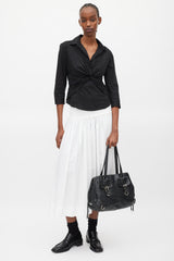 Prada Black Leather Vitello Daino Bag