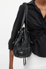 Prada Black Leather Vitello Daino Bag