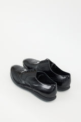Prada Black Leather Wingtip Brogue