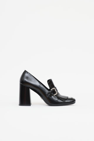 Prada Leather Wingtip Loafer Pump