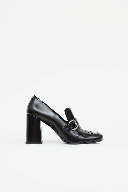 Prada Leather Wingtip Loafer Pump