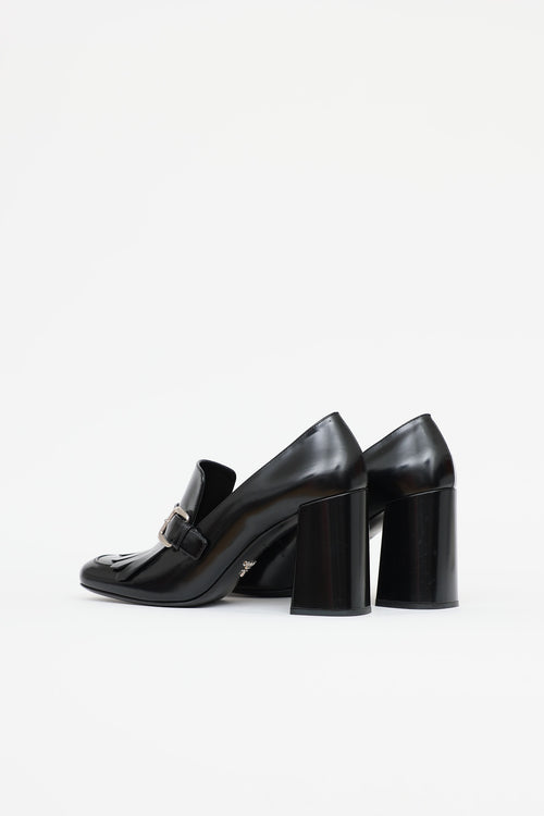 Prada Leather Wingtip Loafer Pump